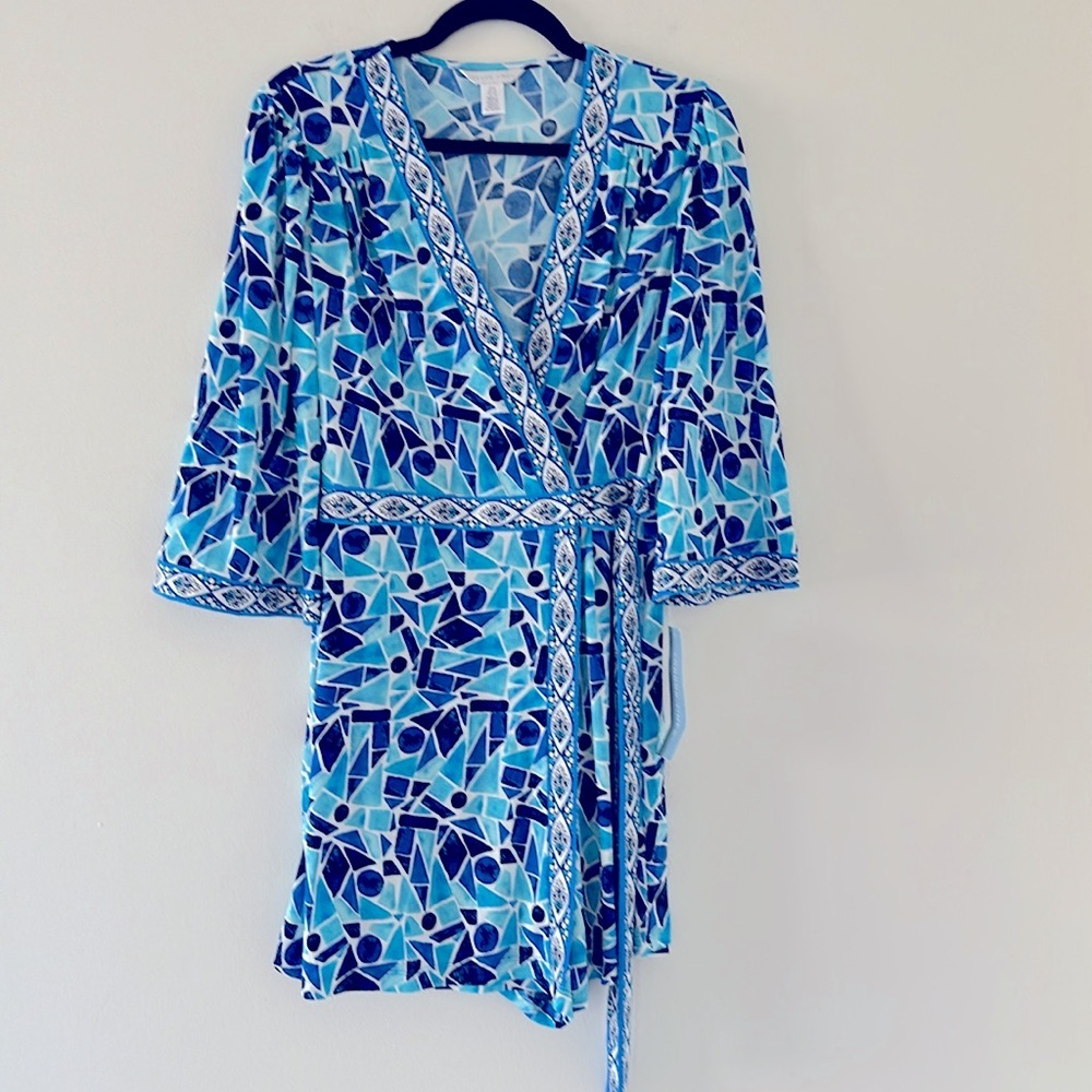 NWT London Times womens Casual Mini Romper Short Summer Style Faux Wrap Rompers - Picture 3 of 7